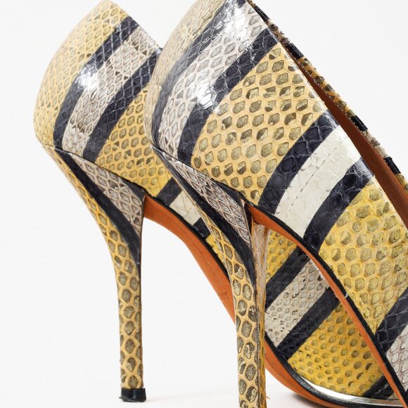 Givenchy Paris Striped Snakeskin Pumps - Picture 8 of 9